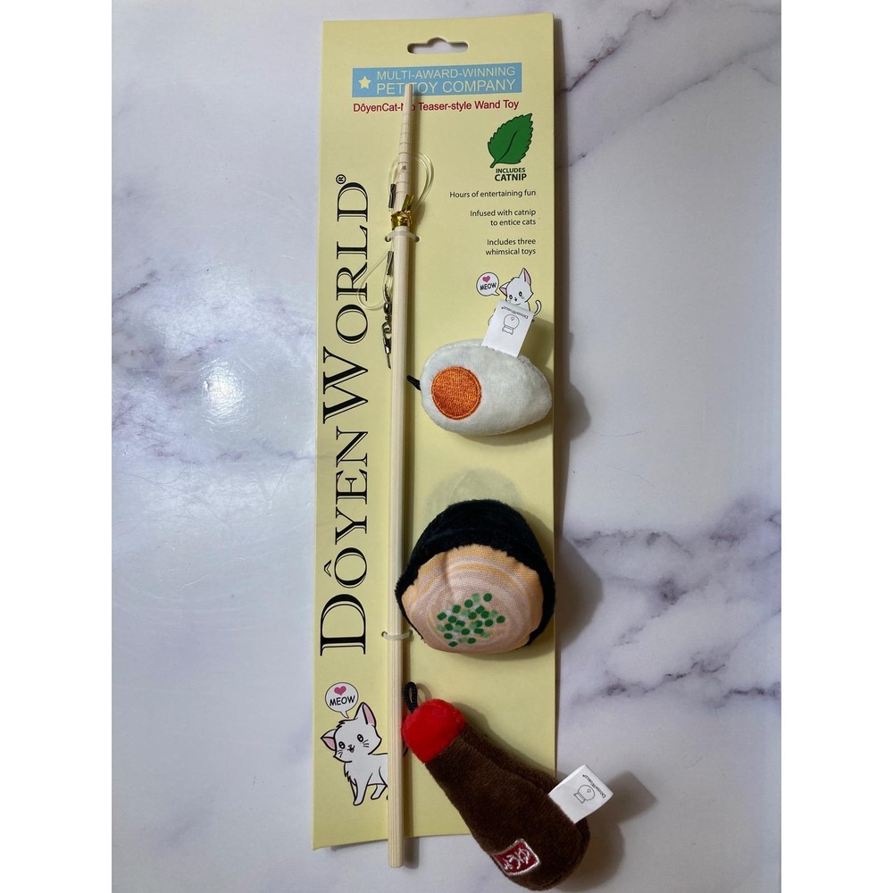 Yen World Catnip Wand Toy Ramen Soy egg Plush Infused with Catnip Hours of Fun